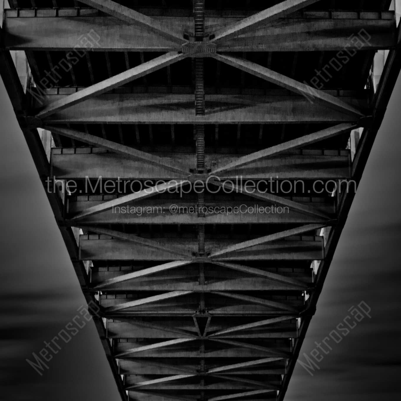 Under Ponchartrain Expressway Bridge black and white: Square crop